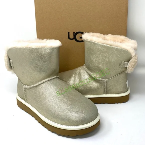 💥MEGA SALE!💥UGG  Women’s Boots Arielle Sparkle Boot Fur Gold Size 6 1112090 - Picture 9 of 11